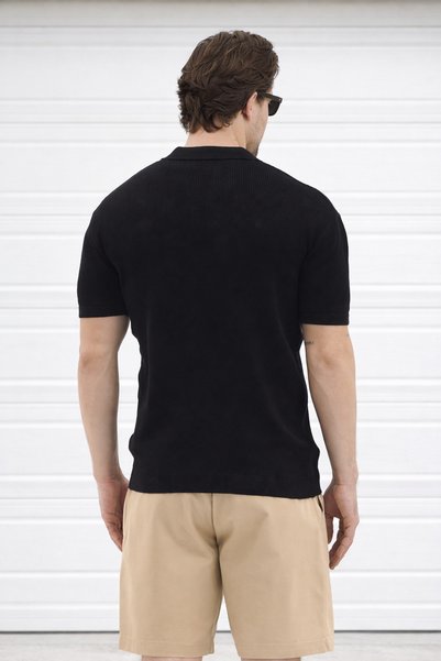 Delpino Polo Neck Knitwear Men's Cotton T-Shirt