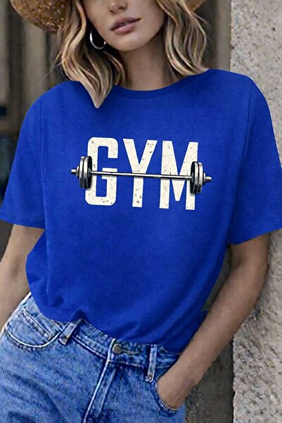 New Shine Gym Printed Saks Blue Unisex T-Shirt