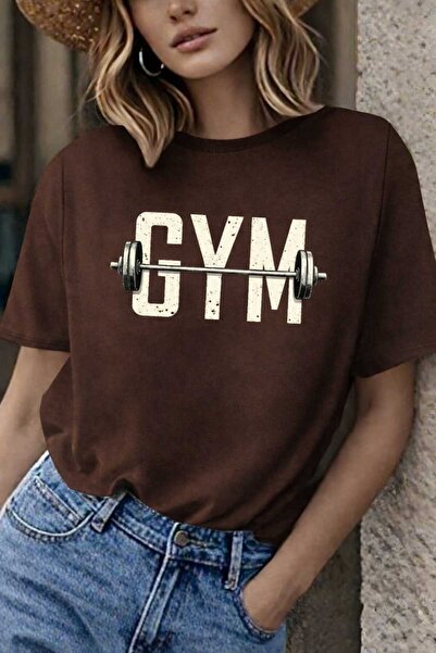 New Shine Gym Printed Brown Unisex T-Shirt