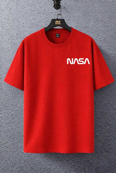 New Shine Nasa Printed Red Unisex T-Shirt