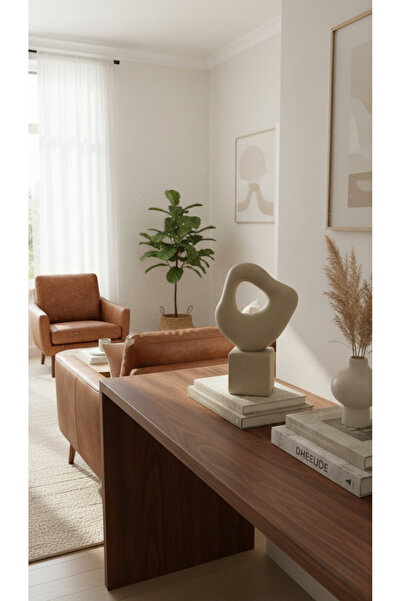 Melse Home's Seramik Dokulu Obje Bej,Krem Büst,Bohem: