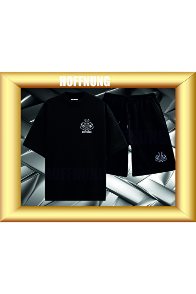 HOFFNUNG Unisex Casual Short Sleeve Set with Arabisc Print Outdoor Spring/Sum...