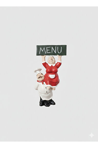 İki Cadı Tasarım Mini Aşçı Şefler Dekoratif Biblo - 15 cm