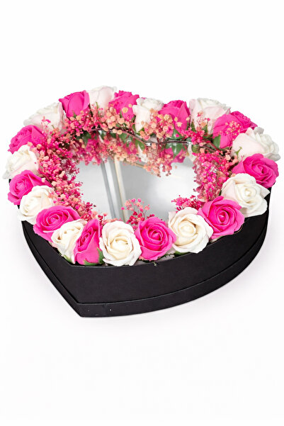 mahimaison LED Işıklı Aynalı Kalp Gül Kutusu – “Bu Senin Çiçeğin / Aynadaki B...