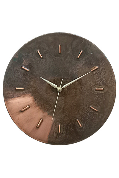 Copper Empire Eskitme Bakır Duvar Saati. Ev&Ofis Vintage Hand Made Bakır Saat