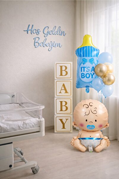 Laviyosa Mavi Hastane Karşılama Seti BABY Kutu + Bebek & Biberon Folyo ERKEK ...