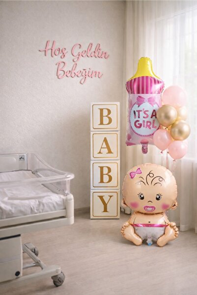 Laviyosa Pembe Hastane Karşılama Seti BABY KUTU + Bebek & Biberon Folyo KIZ B...