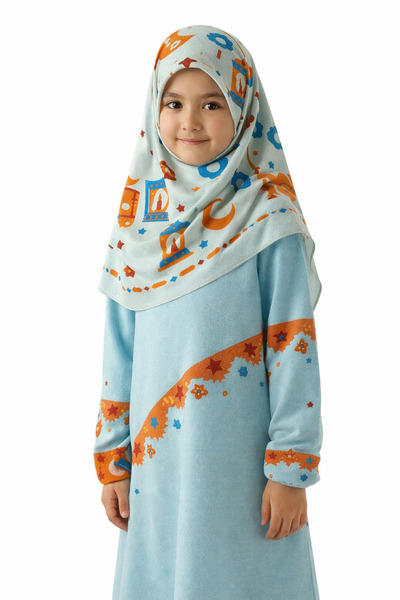 mim eşarp وشاح فالينو رمضان نيشي للأطفال مقاس 75x75 سم