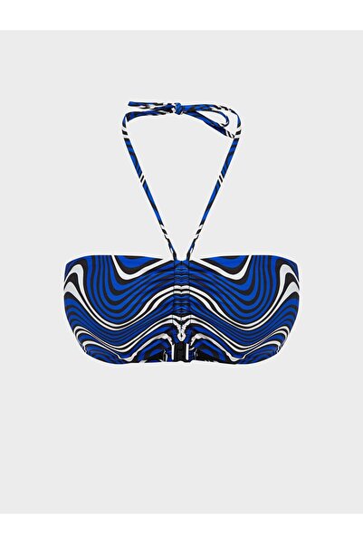 LC Waikiki LCW DREAM Mavi Çıkarılabilir Pedli Desenli Kadın Bikini Üst