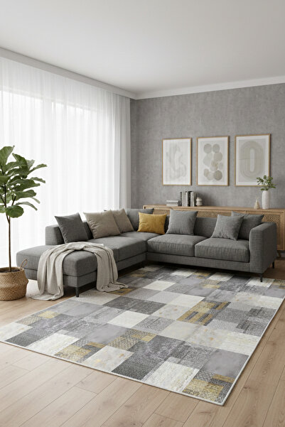 eco concept Oriens Serisi Dijital Baskı Halı Etnik Retro Desen Mutfak Halı Yı...