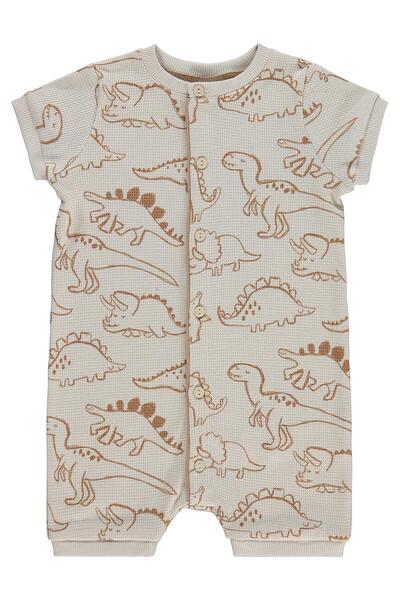 Civil Baby Contour Dinosaur Print 6-18 Months Jumpsuit - Beige 18-24 Months