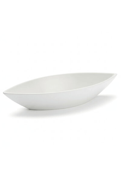 Symphony Premium White Ceramic Oval Bowl – 34 x 13 cm