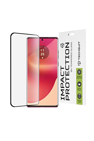 Techsuit 3D Curved Glass Film for Motorola Edge 50 Fusion 111D Full Glue Full...