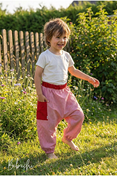 Bebechi Çocuk Bohem Kumaş Lastikli Cep Detaylı Salaş Şalvar