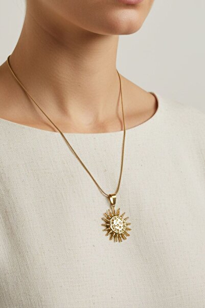 BHR AKSESUAR Gold Sun Necklace (45 cm)
