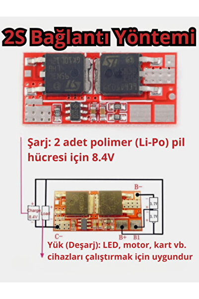 RoboPazar BMS 2S 10A 4.2V Li-Ion 18650 Koruma ve Balans Kartı (DIY / Arduino ...
