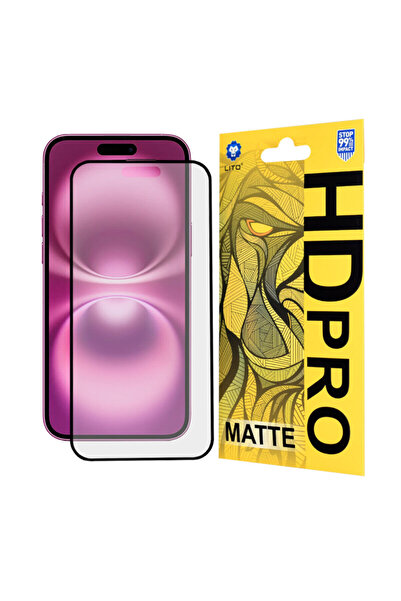 Lito HD Pro Matte Glass Film for iPhone 16 Plus, Black