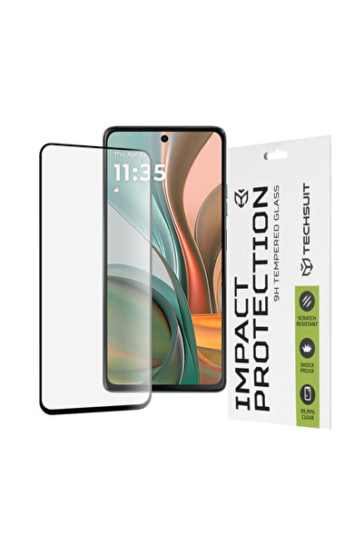 Techsuit Husă completă cu adeziv pentru Motorola Moto G75 111D, neagră