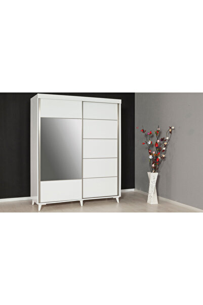 CaddeYıldız Plane Sürgülü Gardrop - Beyaz