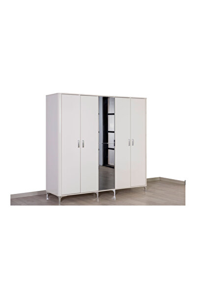 CaddeYıldız Plain 5 Kapılı Gardrop - Beyaz