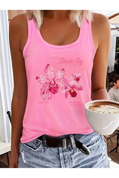 mercoledi Feather Flower Printed Women's Hollow Out Neckline Swimmer T-Shirt ...
