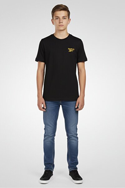 Reebok Kids Boy Sportswear Fit Short Sleeve Outdoor T-Shirt, Black