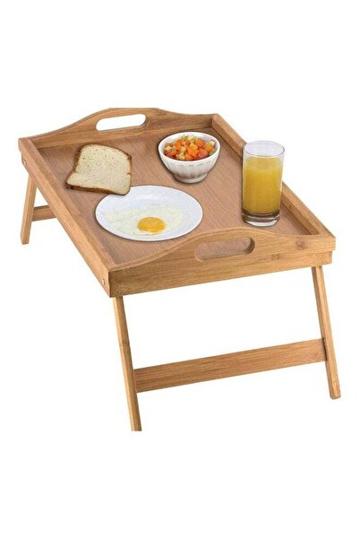 DUX Bed Tray Table With Folding Legs Bed Table Brown