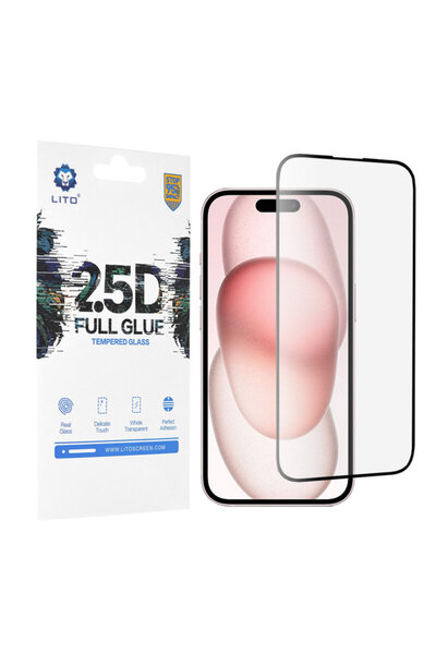 Lito Sticlă securizată 2.5D cu adeziv complet pentru iPhone 15