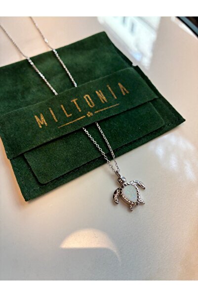 Miltonia 925s Opalli Kaplumbağa Gümüş Kolye