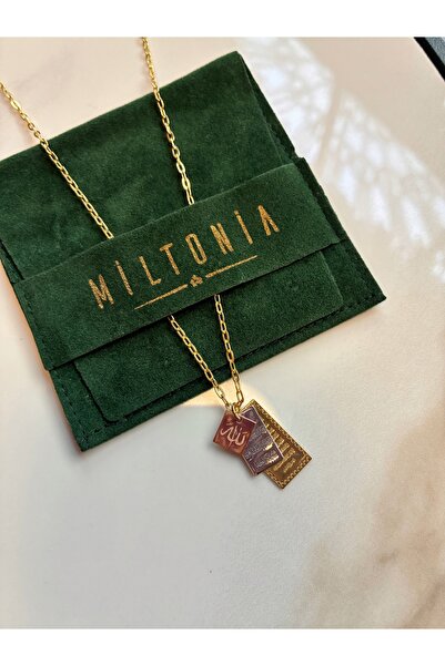 Miltonia 925s Dualı Allah Yazılı Gümüş Kolye Büyük Boyu