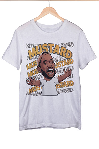 Texclusive تي شيرت كيندريك لامار تي شيرت ماستارد تي شيرت أبيض للجنسين من لامار