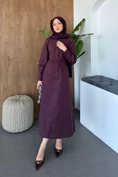 Hazamoda Nuket Buckle Detailed Dress in Plum