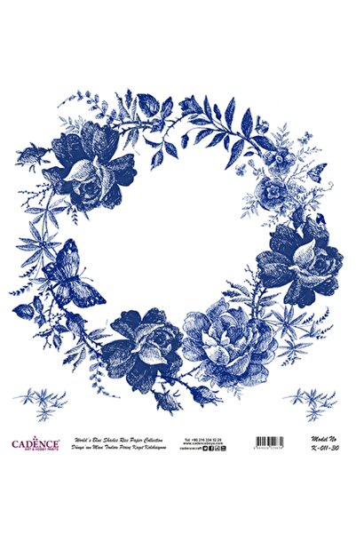 Cadence Blue Shades of the World Rice Decopage Paper 30X30Cm No:K11