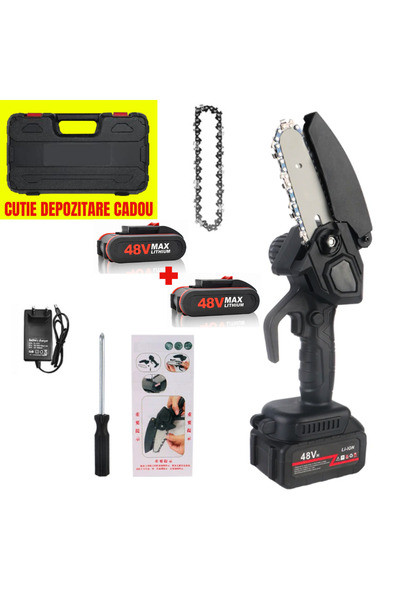 MagExpert Chainsaw with 2 48V Batteries, chain saw, 6 inch/15 cm blade, Li-Io...