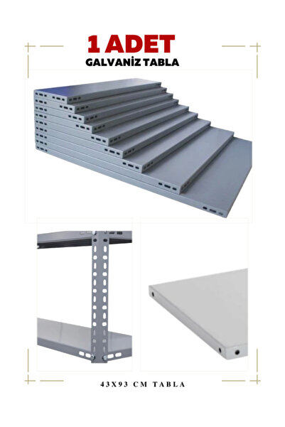 ALANRAF 1 Adet Galvaniz Çelik Raf Tablası - Depo, Arşiv, Kiler, Dosya, Market...