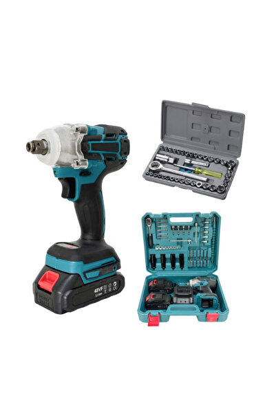 MagExpert Impact Driver Set with 2 48V Batteries + 40 Accessories and Socket ...