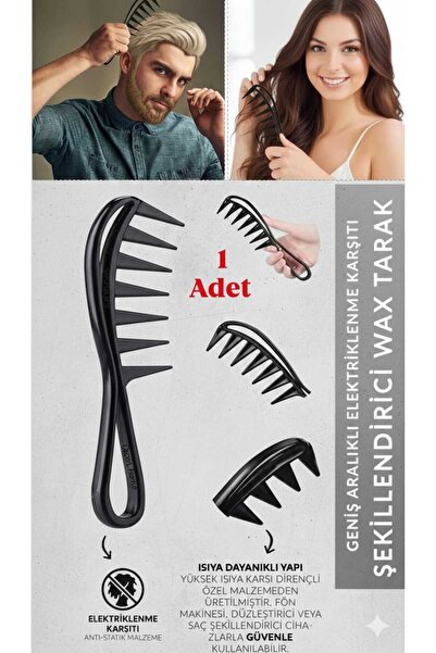 ÇEÇEN HOME (1 Piece) Wide-Spaced Wax Comb, Styling Comb, Wide-Tooth Styling Comb
