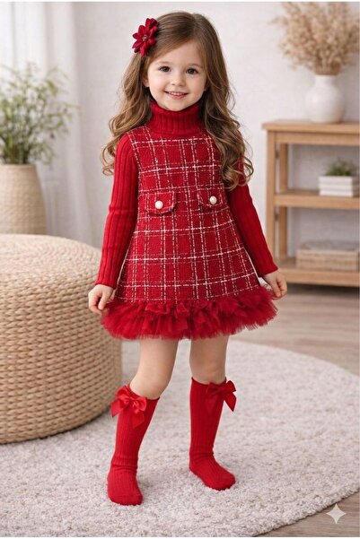 2bebek1butik kız çocuk elbise kombin 4 parça