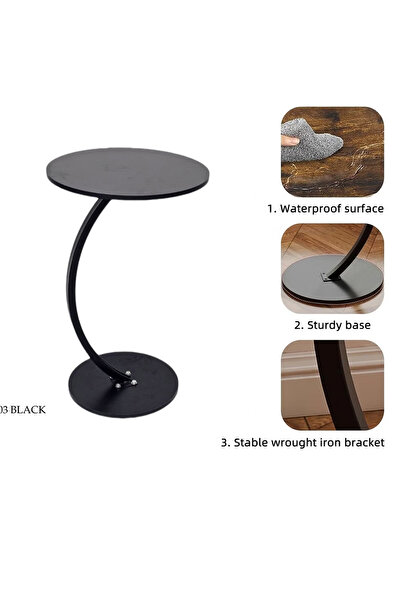 co arma Modern coffee table | C-shaped side table with a wooden top