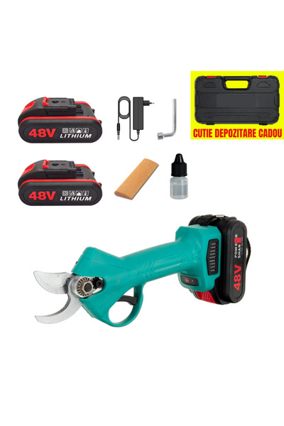 MagExpert Electric Pruning Shears with 2 48V Batteries, for Vineyards, Trees ...