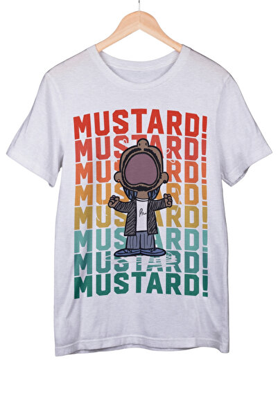 Texclusive تيشيرت كيندريك لامار، تيشيرت ماستارد، تيشيرت لامار أبيض