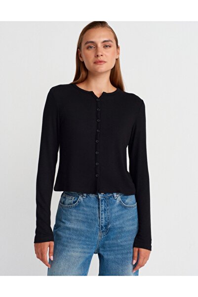 Dilvin Düğmeli ince kısa hırka