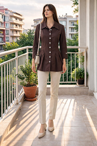 AYHAN Pile Detailed Cotton Shirt