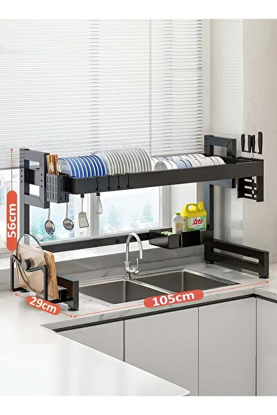 M SMART Over Sink Dish Drying Rack, Over Sink Plate and Cup Organizer with Cu...