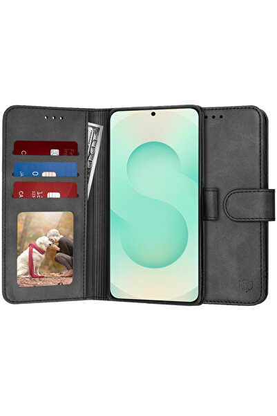 Techsuit Carcasă 360 pentru Samsung Galaxy S25 Plus, jurnal, neagră