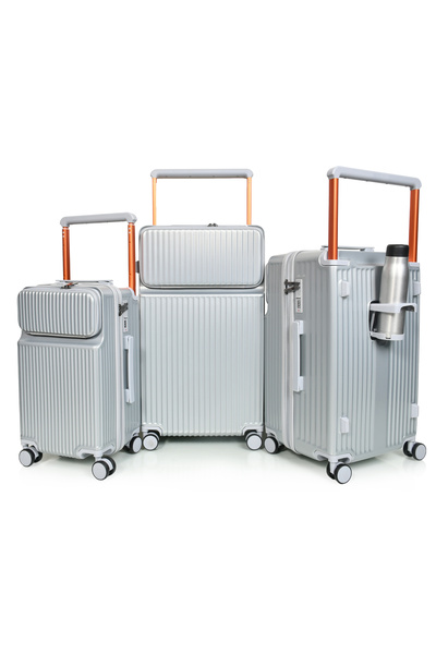 MORANO Murano 3-piece rolling luggage set with front pocket. Sizes: 28", 24",...
