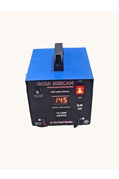 gold mercan Akü Şarj Cihazı Bakır Sargılı Test Özellikli Dijital 12 Volt 200 Ampere Kadar Şarj