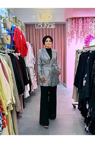 Moda Nurhan Gümüş Payetli Ceket