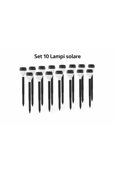HOFF Solar LED Lamps Set of 10 Outdoor Plastic 31.5 cm