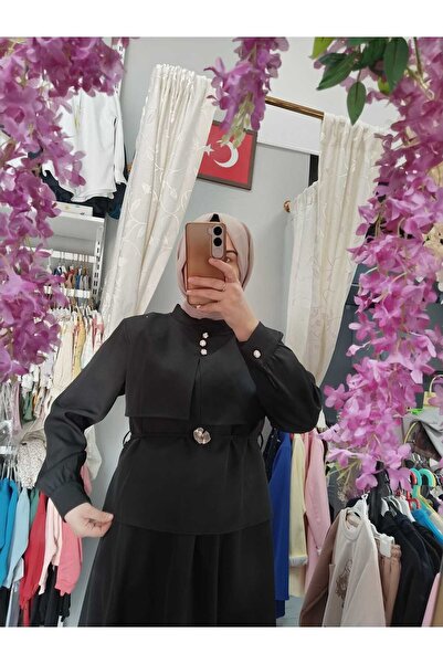 MODA BaHa Kvnc Krep Kumaş Garnili Elbise